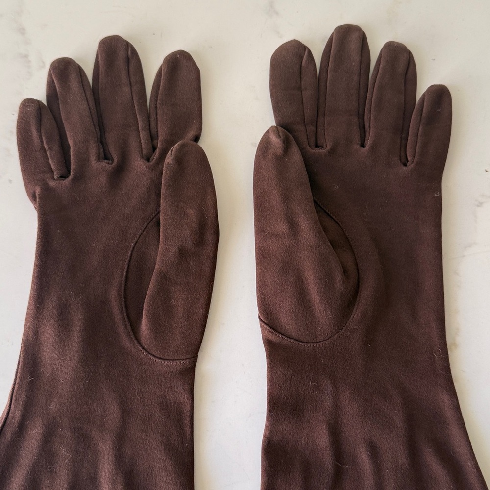 Vintage Elvette by dawnelle Brown Long gloves - Picture 7 of 8